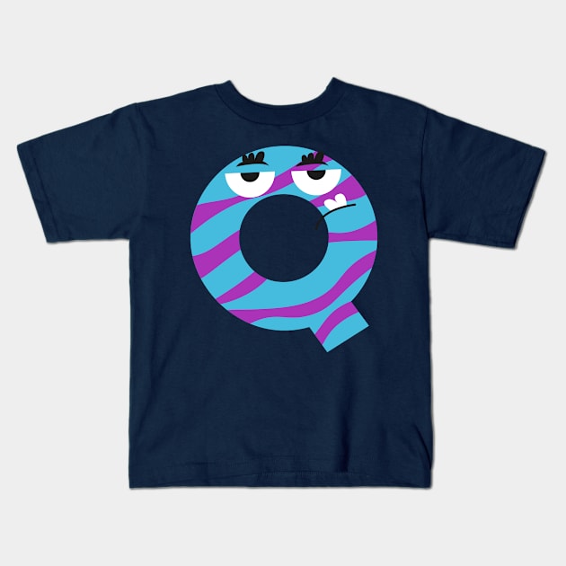 Q Letter Kids T-Shirt by Mako Design 